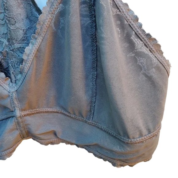 Intimately Free People Galloon Lace Racerback Bralette Floral Wireless V-neck L - Picture 11 of 14